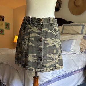 Camouflage A-Line mini Skirt